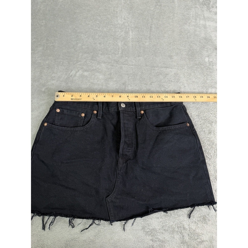 Levi's Denim Mini Skirt Women's Size 31 Black Button Fly - Picture 5 of 7